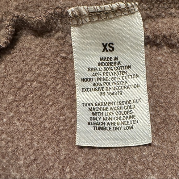 (XS) AEROPOSTALE ROSE MAUVE HOODIE W/ EMBROIDERED LOGO AND FLOWERS - Picture 8 of 10